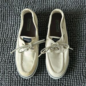 Sperry Top Sider Off White Womens Boat Shoes